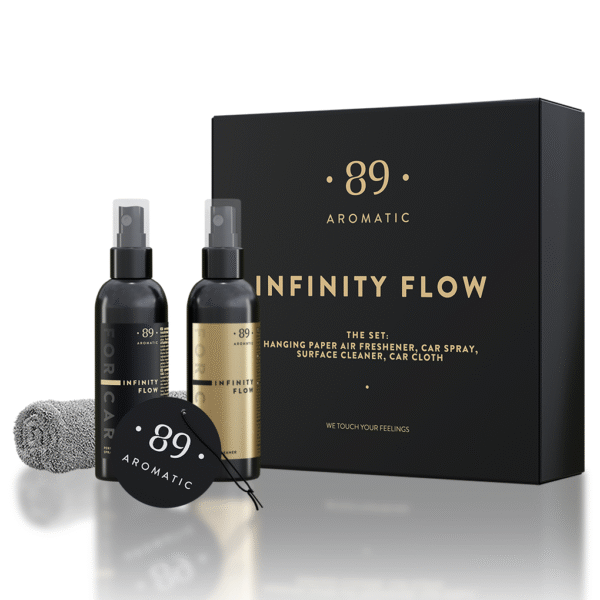 89 Aromatic rinkinys automobiliui Purškiamas kvapas 100ml, Automobilio paviršių valiklis 100ml, pakabinamas oro gaiviklis, šluostė