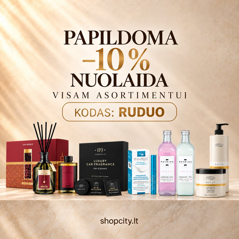 papildoma 10% nuolaida visam shopcity.lt asortimentui su kodu ruduo